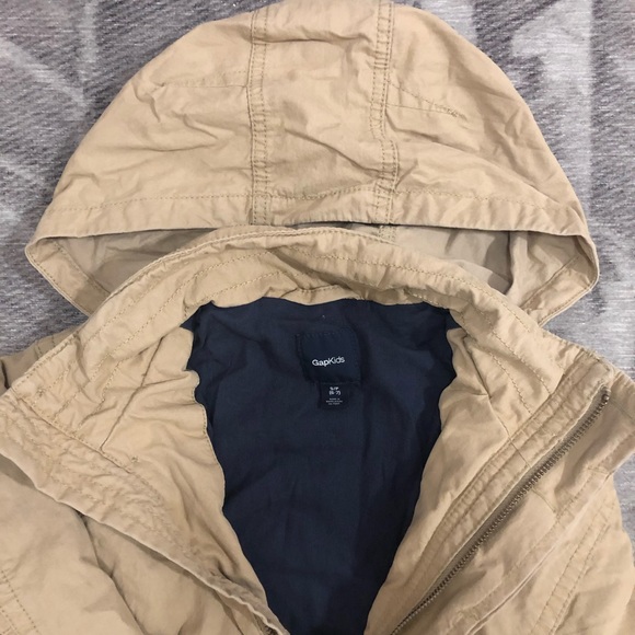 New Gap Kids Utility Jacket hood S/P 6-7 - Picture 2 of 4